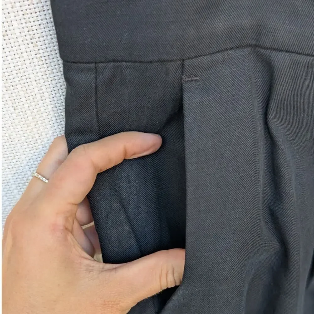 NWT Madewell Black Tall Slouchy Straight Pants in Drapey Twill NS449, Size 12 - Picture 8 of 11